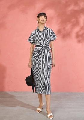 Black Printed Poplin Dress