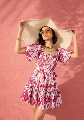 Pink Printed Cotton Dress