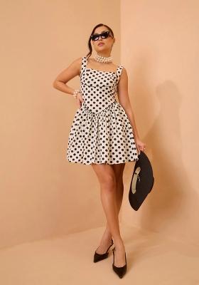 White Printed Poplin Dress