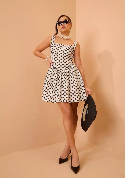 White Printed Poplin Dress