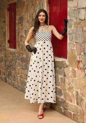 White Printed Poplin Dress