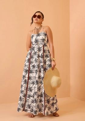 Black Printed Poplin Dress