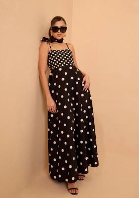 Black Printed Poplin Dress