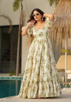 Pista Printed Rayon Gown