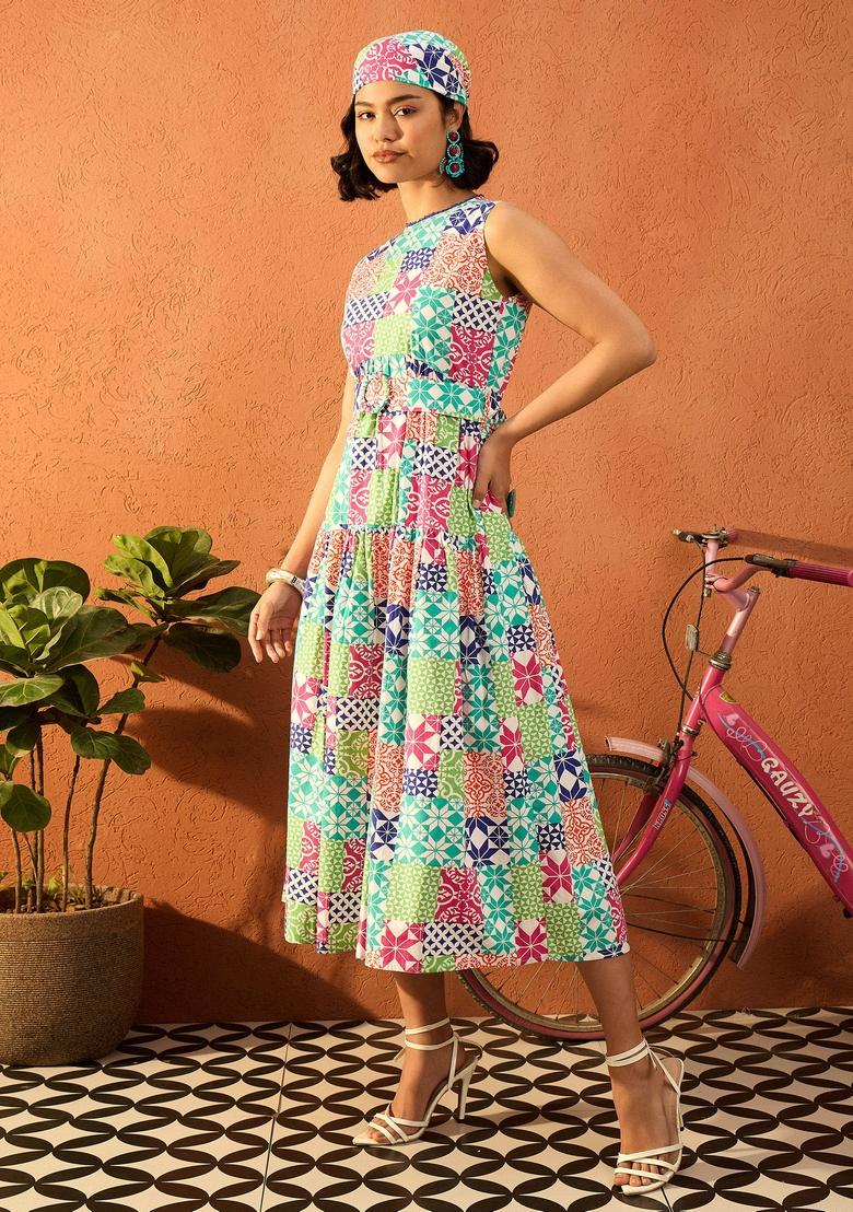 White Printed Poplin Dresses