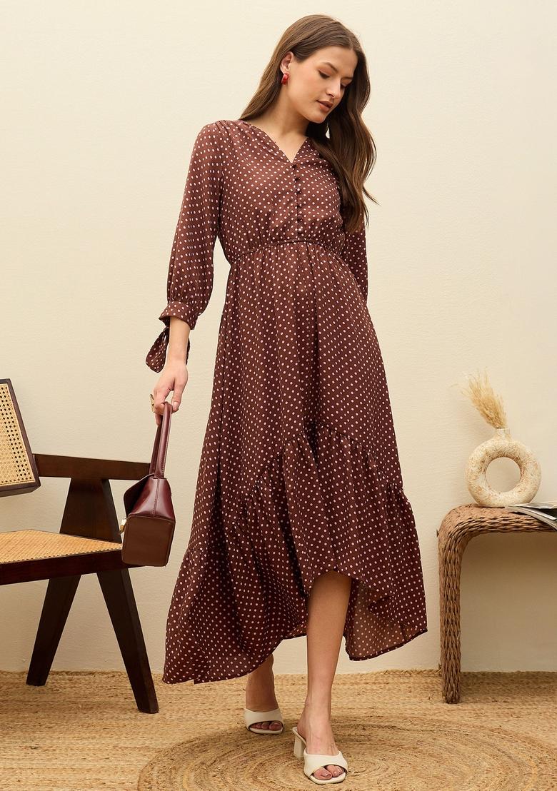 Brown Printed Summer Cool Dresses