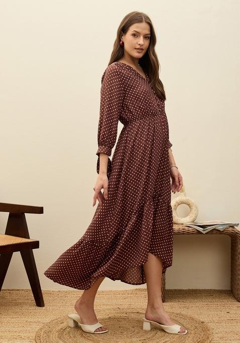 Brown Printed Summer Cool Dresses