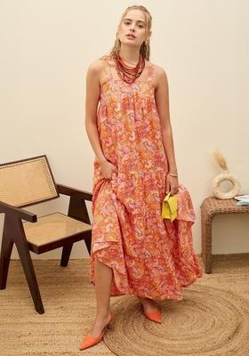 Orange Embroidered Summer Cool Dresses