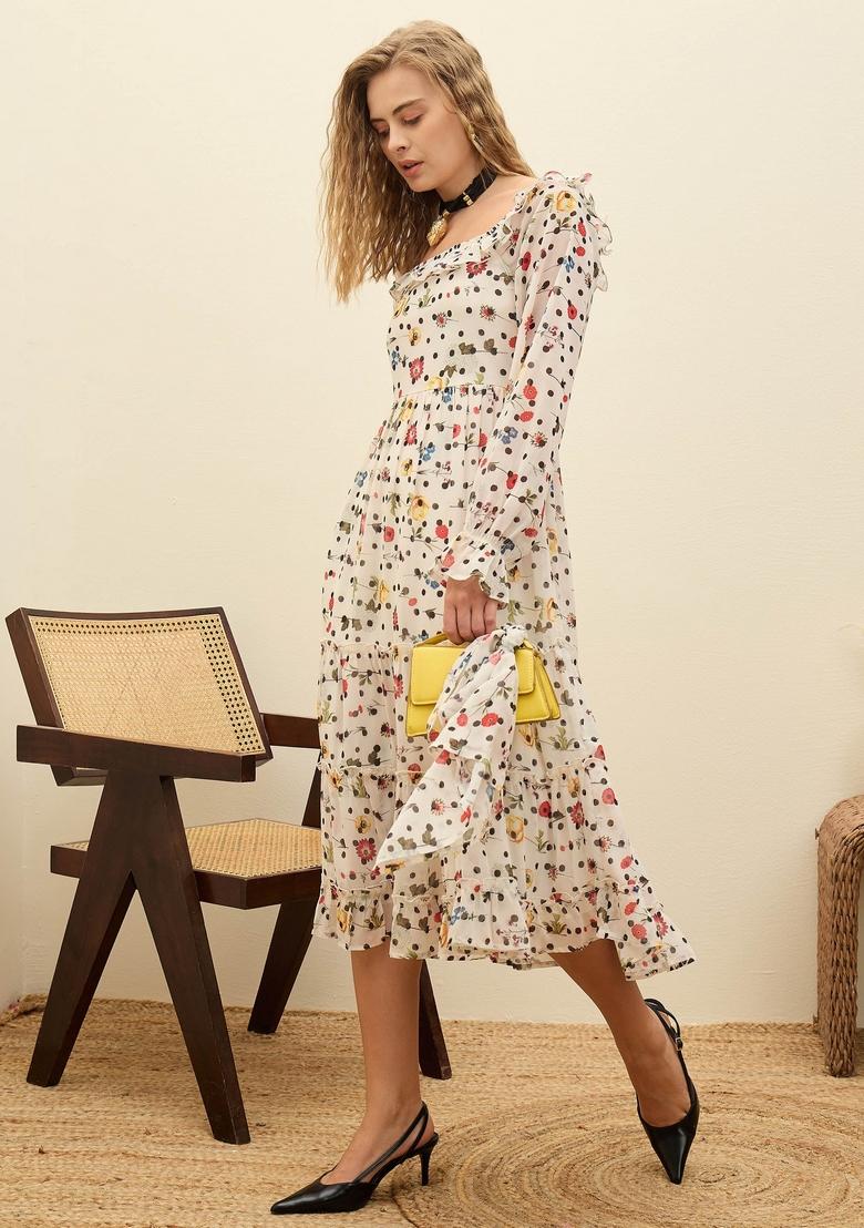 Off White Embroidered Summer Cool Dresses