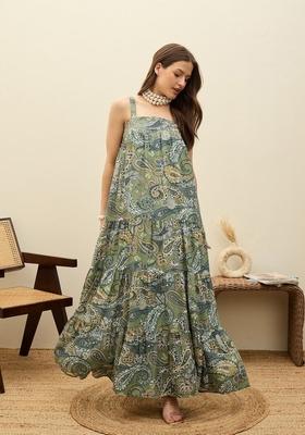 Green Embroidered Summer Cool Dresses