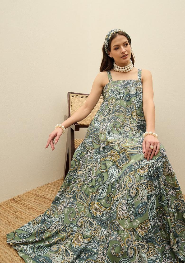 Green Embroidered Summer Cool Dresses