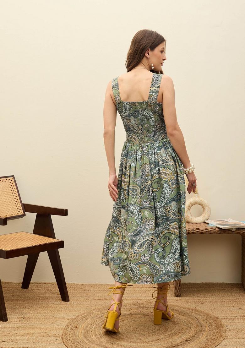 Green Embroidered Summer Cool Dresses