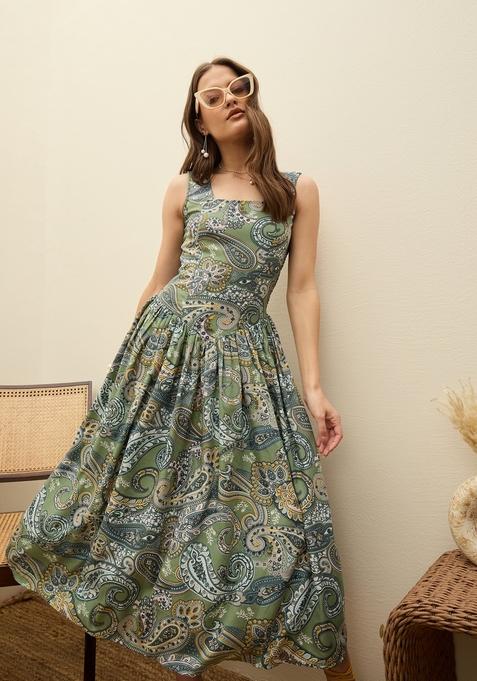 Green Embroidered Summer Cool Dresses