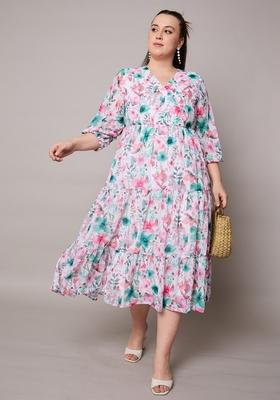 Pink Embroidered Georgette Dresses
