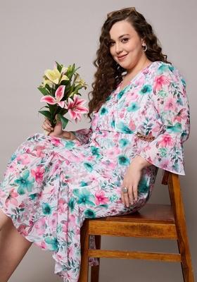 Pink Embroidered Georgette Dresses