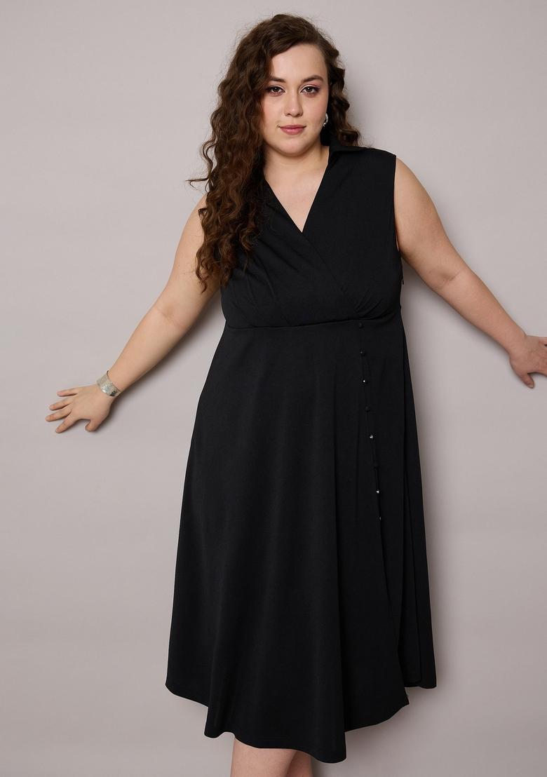 Black Embroidered Canton Dresses