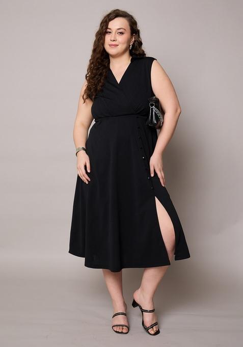 Black Embroidered Canton Dresses