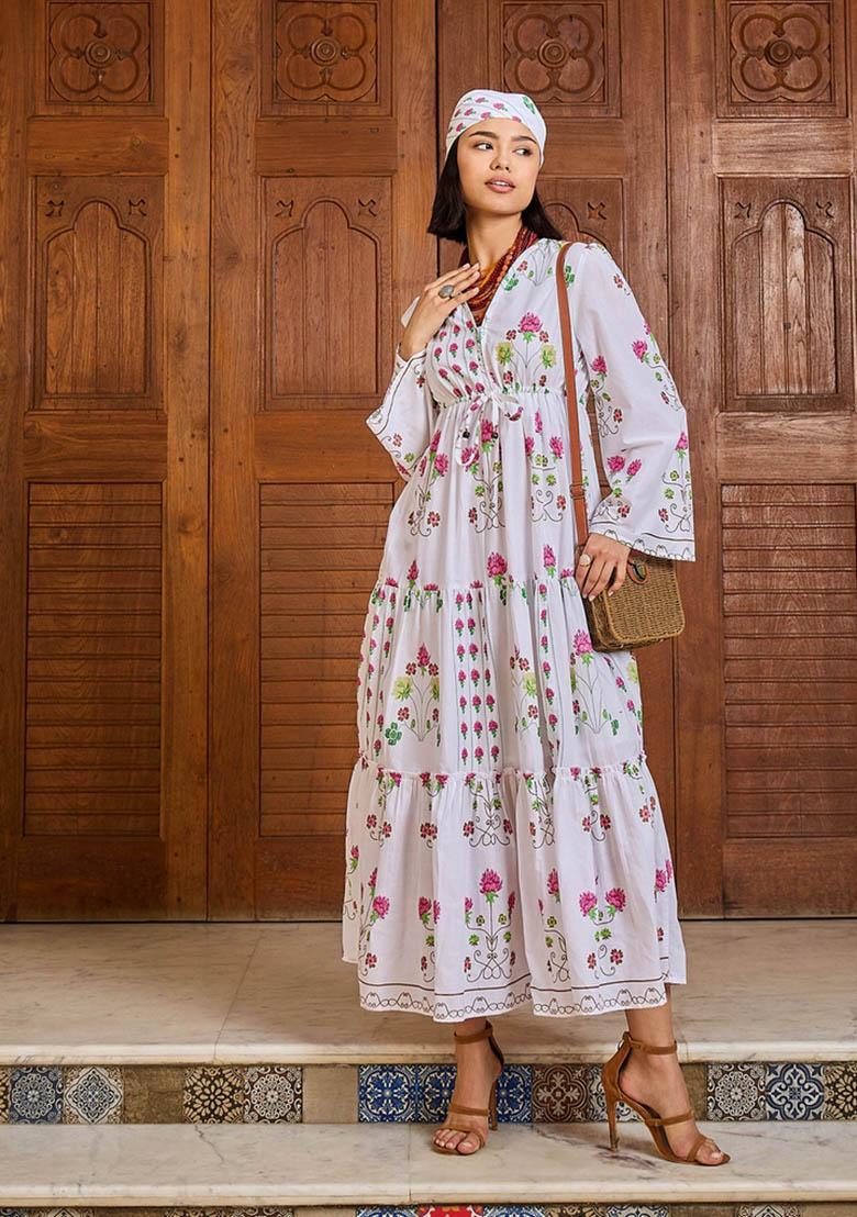 White Embroidered Cotton Dresses