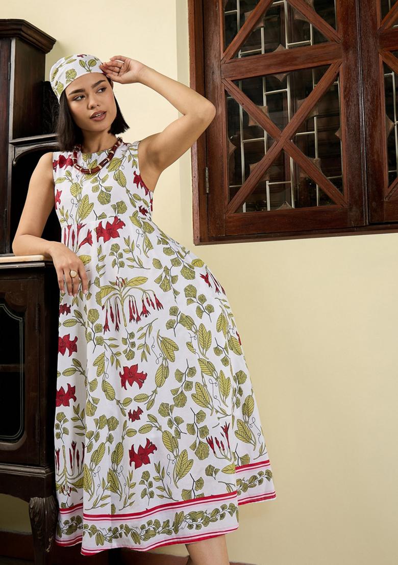 White Embroidered Cotton Dresses