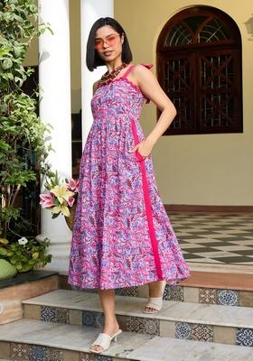 Pink Embroidered Cotton Dresses