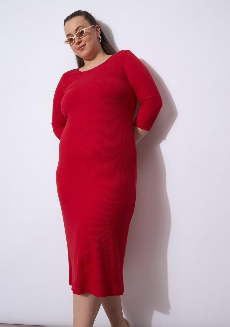 Red Embroidered Cotton Dresses