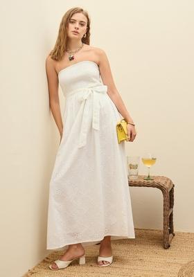 White Embroidered Cotton Dresses