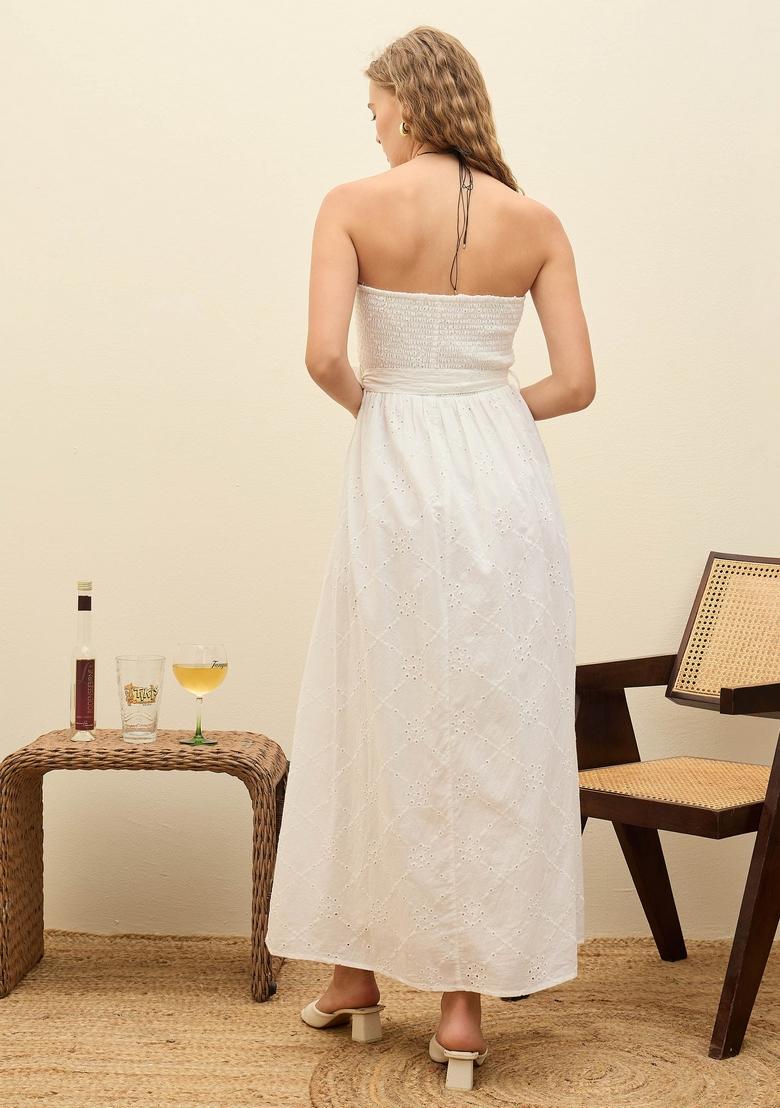 White Embroidered Cotton Dresses