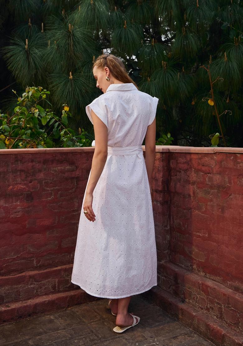 White Embroidered Cotton Dresses