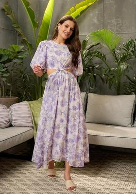 White Embroidered Polyester Dresses