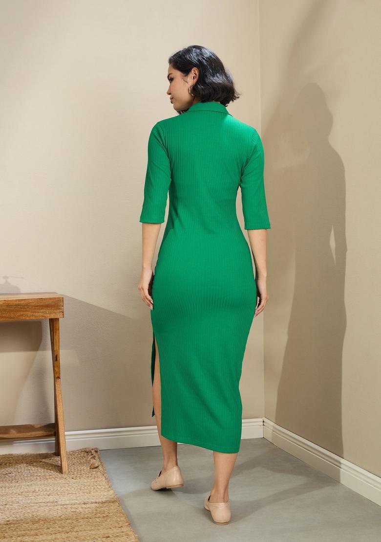 Green Embroidered Cotton Dresses