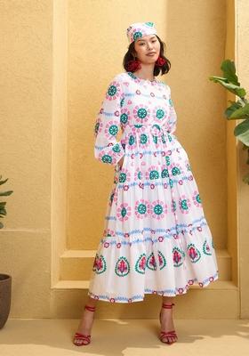 White Embroidered Cotton Dresses