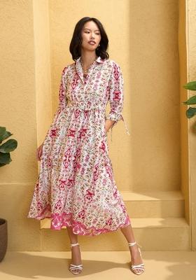 White Embroidered Cotton Dresses