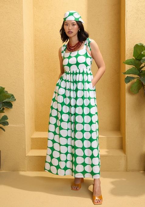 Green Embroidered Cotton Dresses