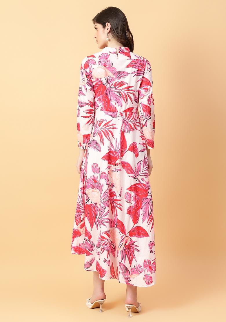 Red embroidered Cotton Dress