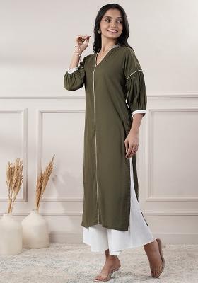 Grey embroidered Cotton Dress