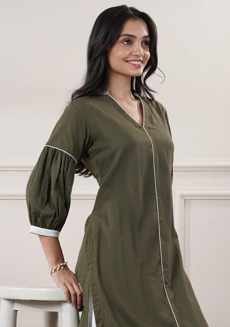 Grey embroidered Cotton Dress