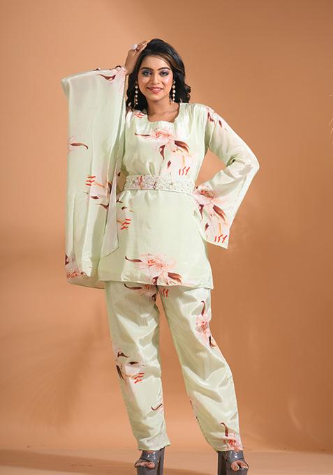 Pink Embroidered Pure Crepe Kurta Set