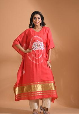 Blue Embroidered Pure Silk Kurta Set