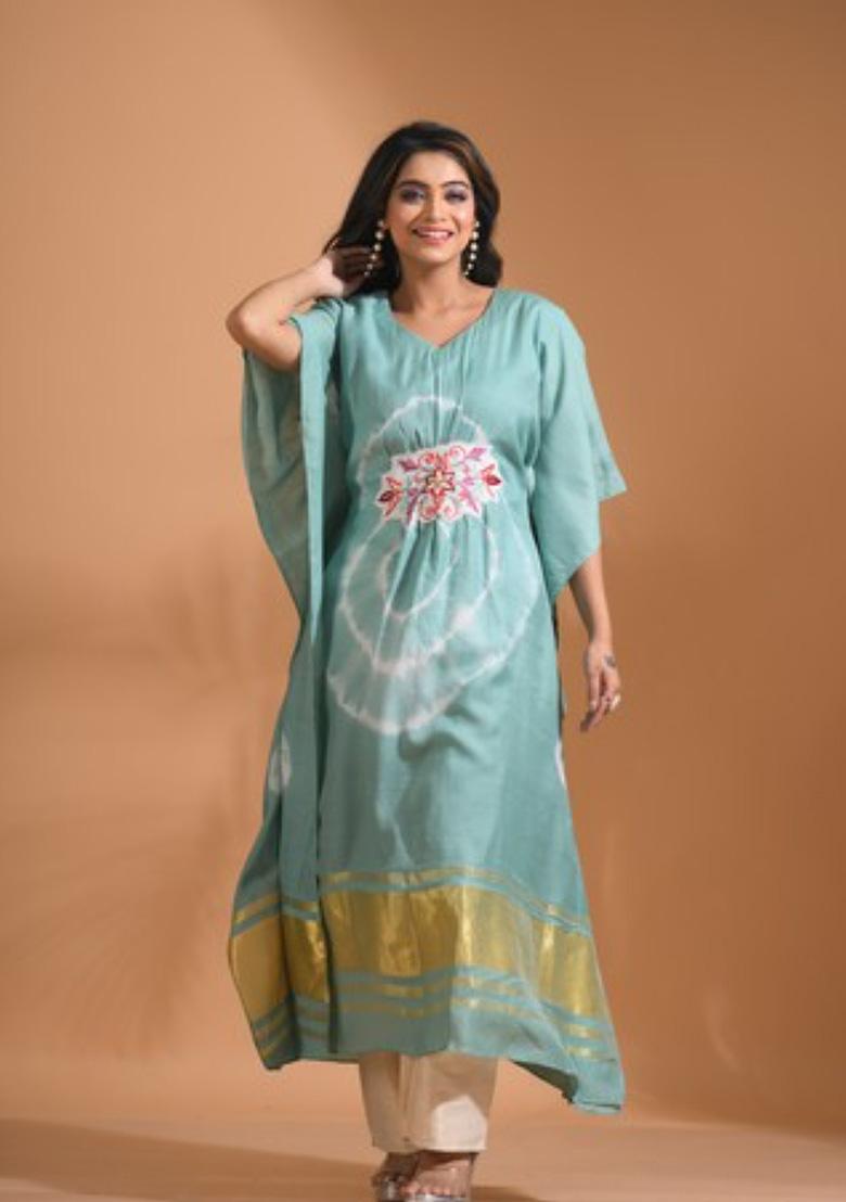 Stylish Red Simmer Silk Embroidered Ethnic Kurta Set With Sharara & Dupatta main image 0