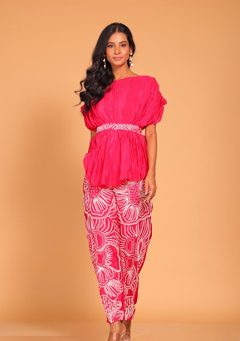 Multicolour Embroidered Pure Silk Kurta Set