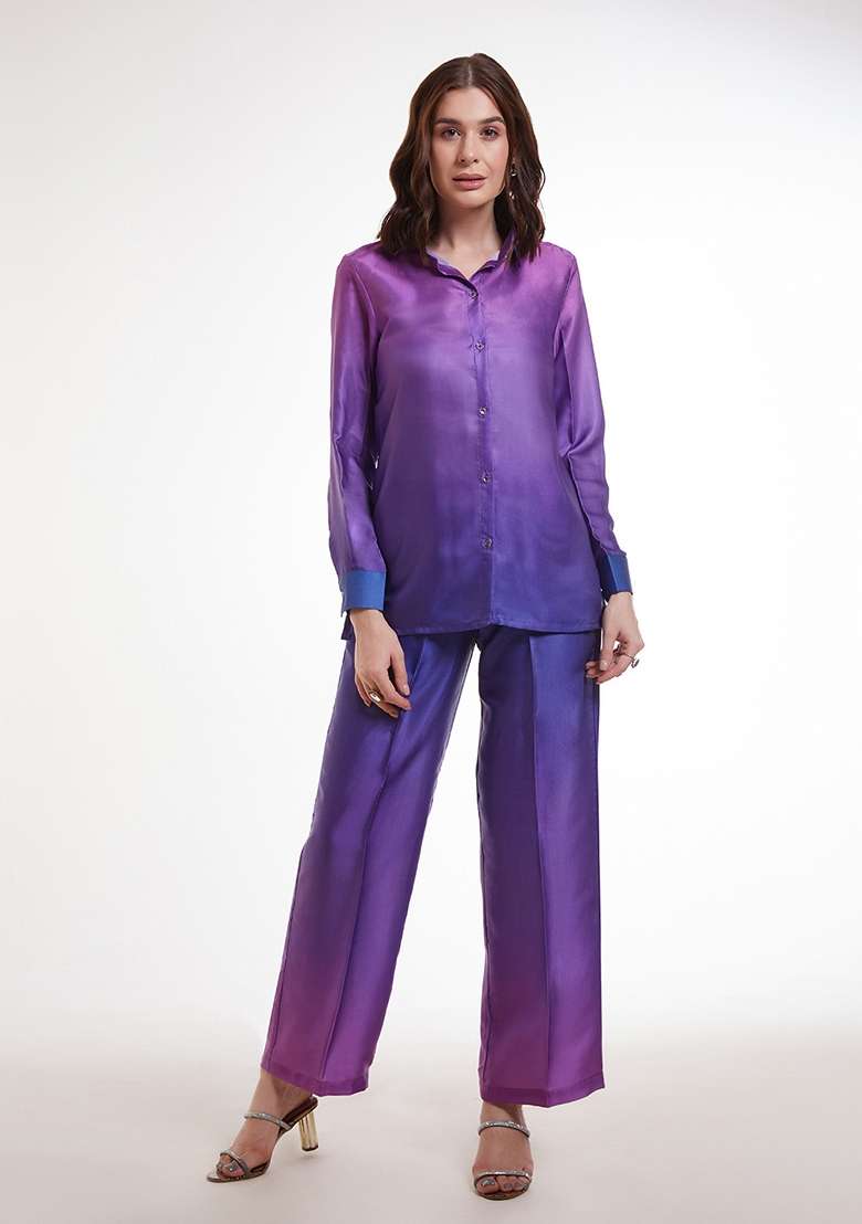 Multicolour Tie And Dye Net Co Ord Set for Diwali | Wedding & Festive Wear - Indya