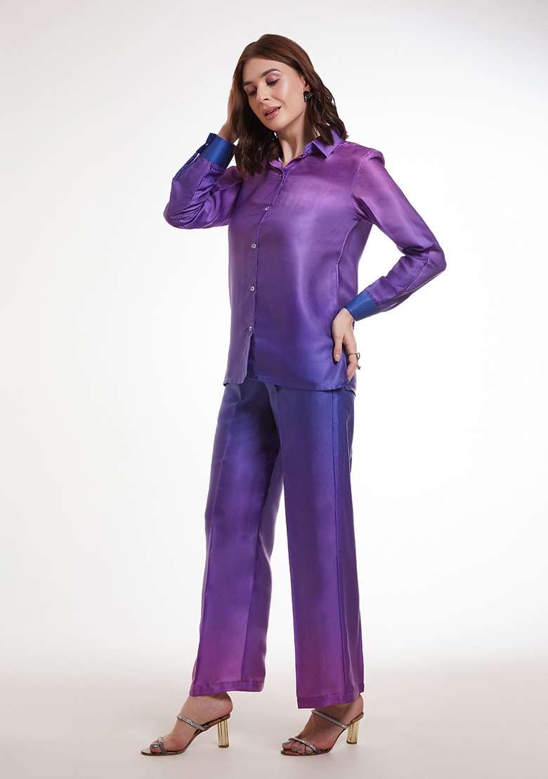 Multicolour Tie And Dye Net Co Ord Set for Diwali | Wedding & Festive Wear - Indya