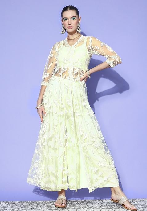 Cream Solid Satin Fusion Set