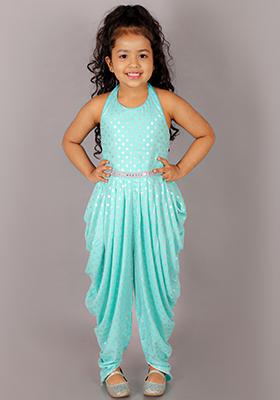 Sea Green Foil Print Jumpsuit