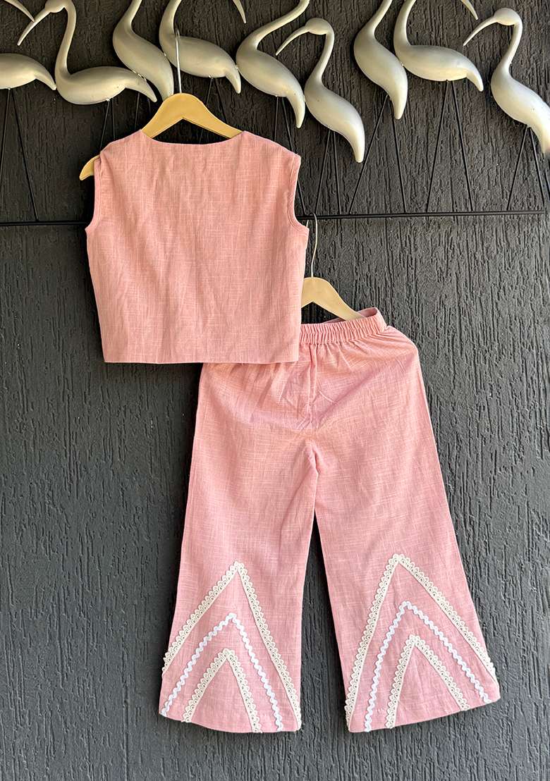 Pink Co Ord Set For Girls - Indya
