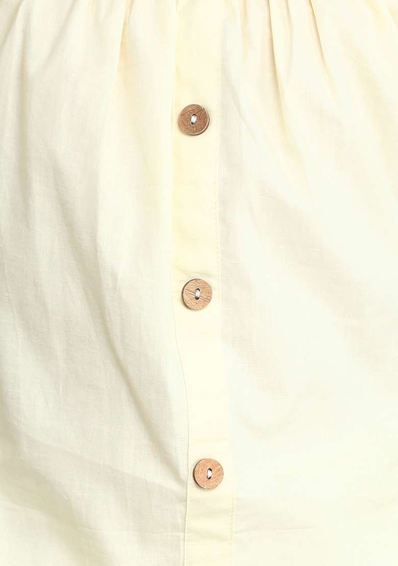 White Solid Cotton Co Ord Set For Girls - Indya
