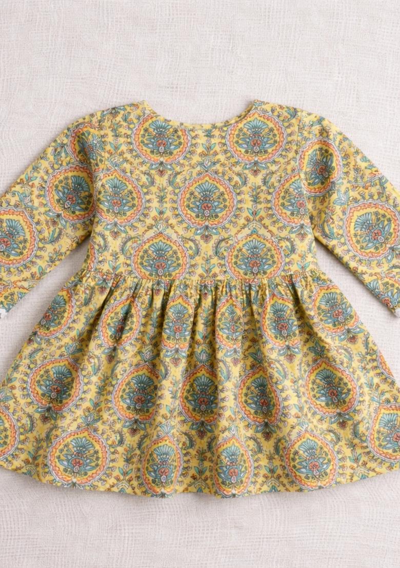Multicolor Lace Work Cotton Co Ord Set For Girls - Indya