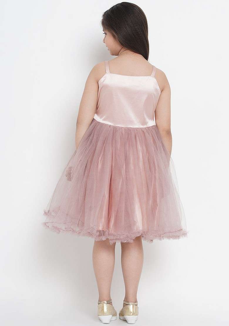 Peach Colour blocked Cotton Blend Dress - Indya