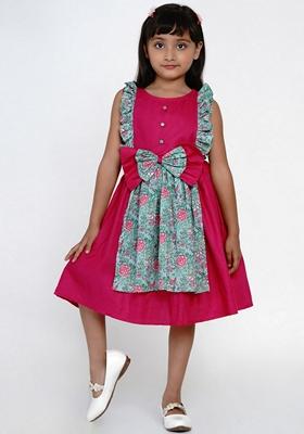 Fuchsia Printed Cotton Dress