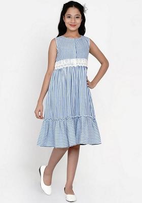 Blue Striped Cotton Dress